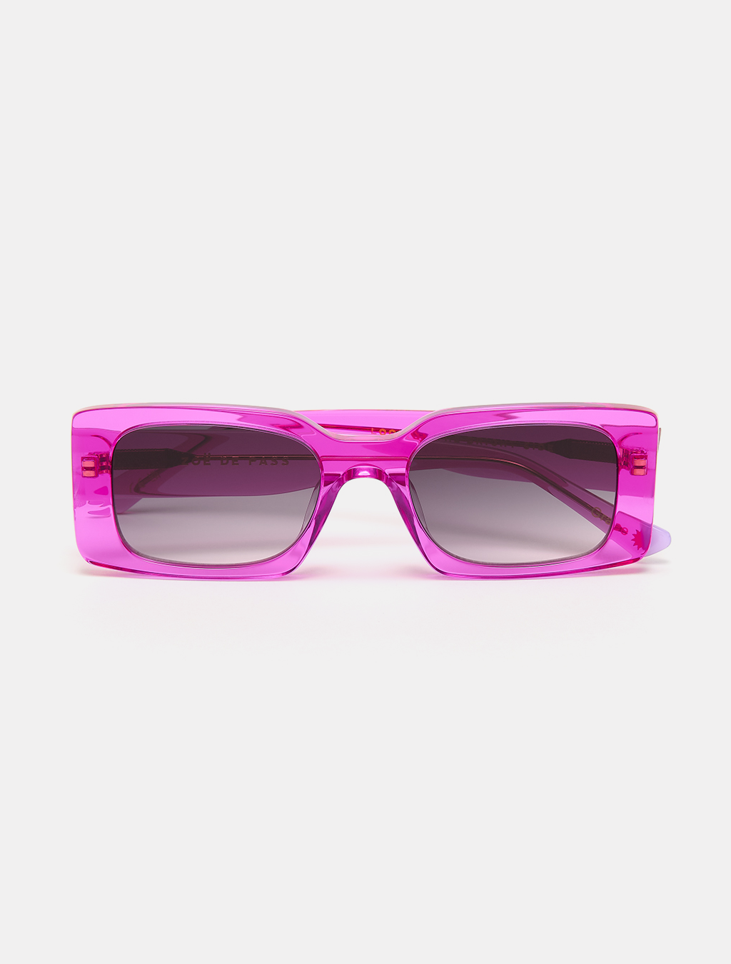 Fuchsia Pink Rectangular Sunglasses — Zoe de Pass Grace