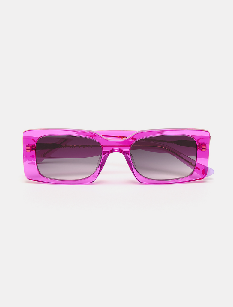Fuchsia Pink Rectangular Sunglasses — Zoe de Pass Grace
