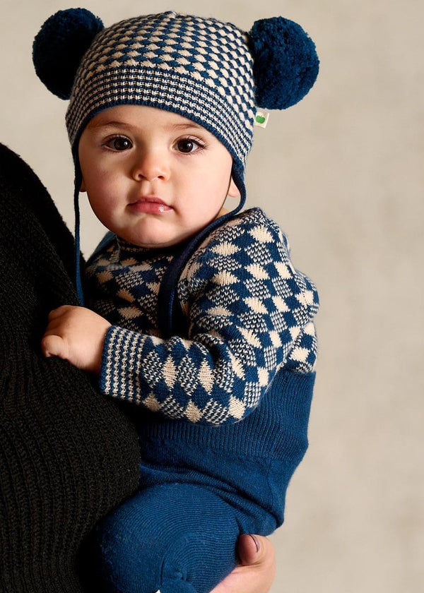 Truffle Set - Navy Mix Sweater & Dungaree Set - The bonniemob 