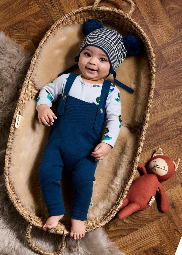 Harper AW24 SAMPLE - Navy Knit Dungaree - The bonniemob 