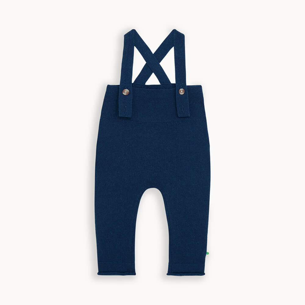 Harper AW24 SAMPLE - Navy Knit Dungaree - The bonniemob 