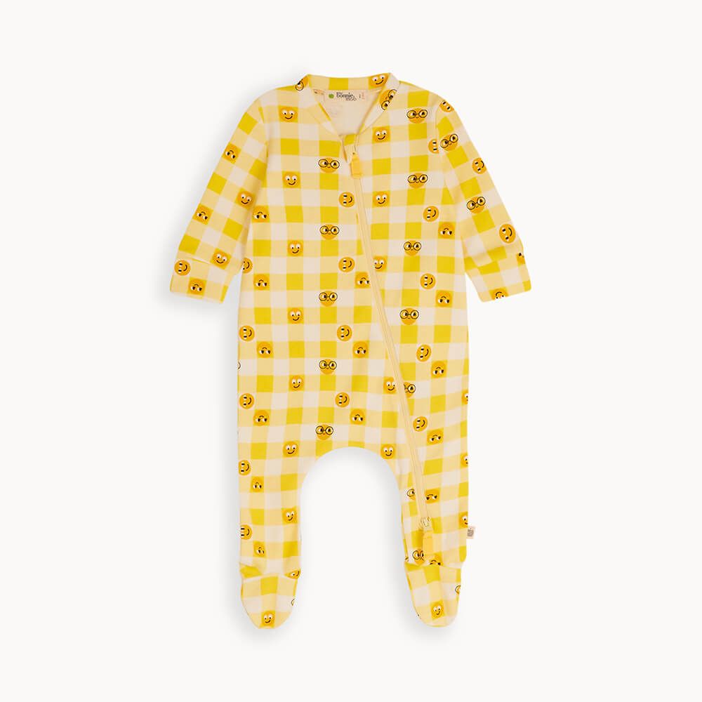 Chupa - Yellow Tiddlywink Zip Front Sleepsuit - The bonniemob 