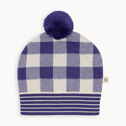 Mikado - Blue Check Jaquard Knit Hat - The bonniemob 