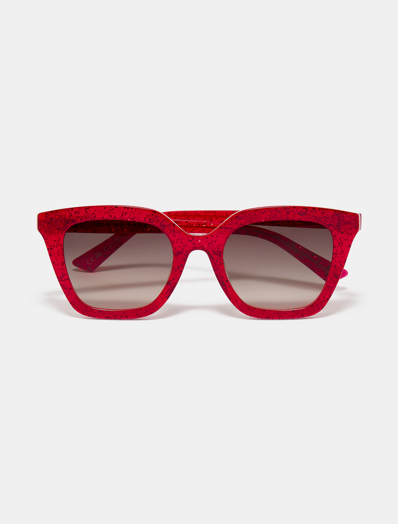 Red Glitter Cat Eye Sunglasses — Zoe de Pass Lauryn