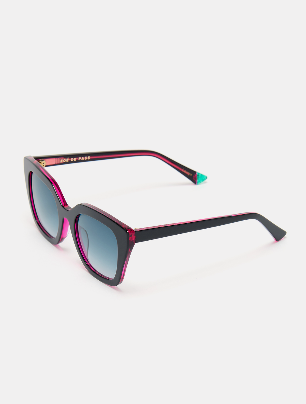 Black and Pink Cat Eye Sunglasses — Zoe de Pass Lauryn