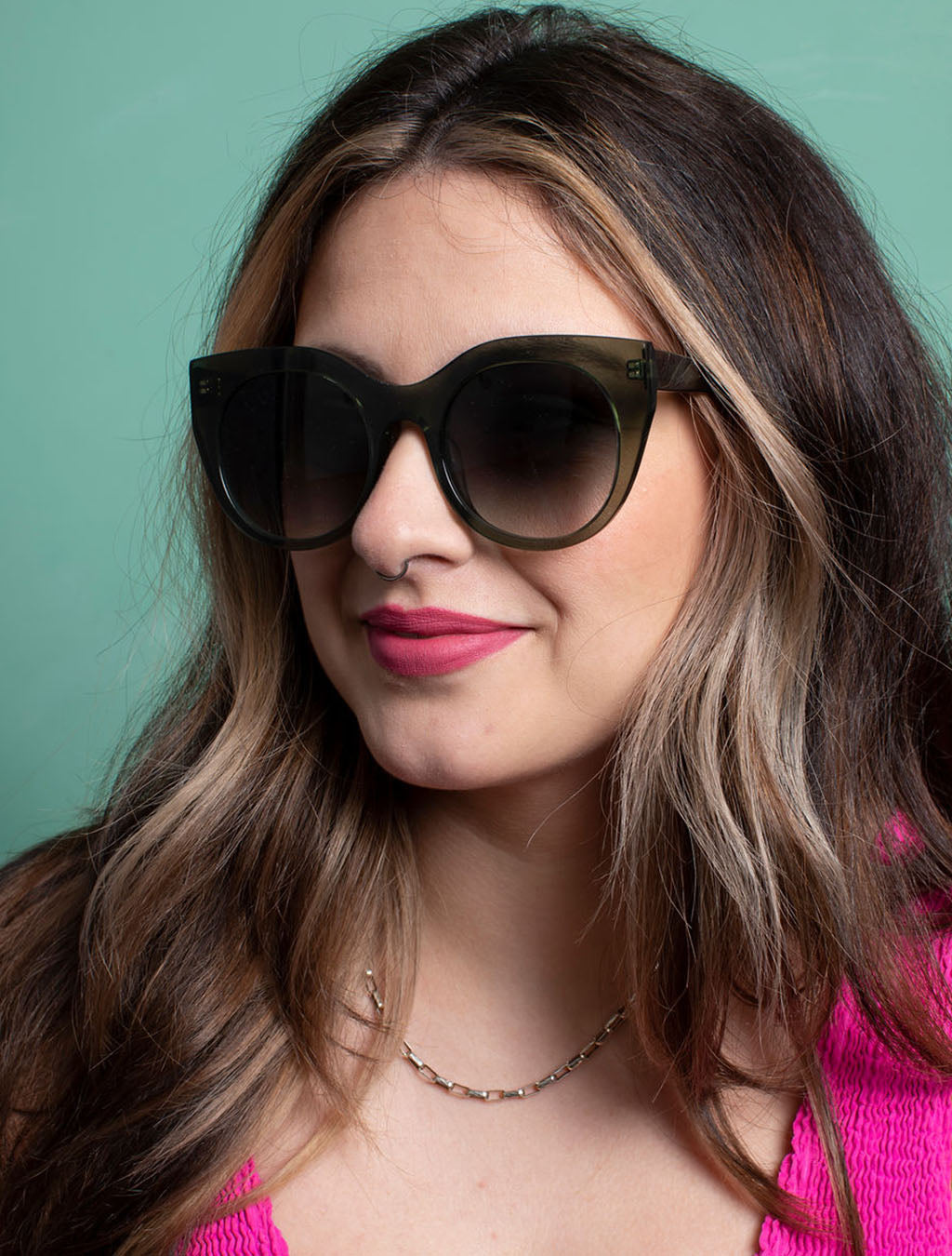Forest Green Cat Eye Sunglasses — Zoe de Pass Lily