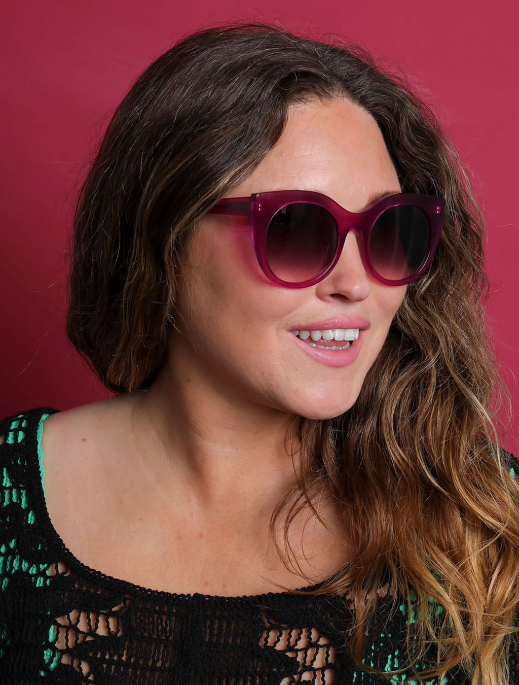 Magenta Pink Cat Eye Sunglasses — Zoe de Pass Lily