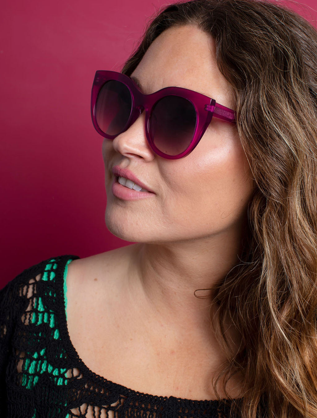 Magenta Pink Cat Eye Sunglasses — Zoe de Pass Lily