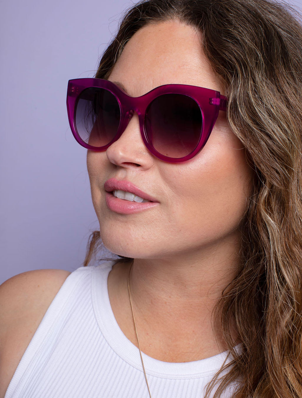 Magenta Pink Cat Eye Sunglasses — Zoe de Pass Lily