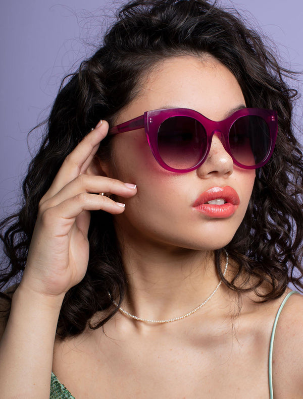 Magenta Pink Cat Eye Sunglasses — Zoe de Pass Lily