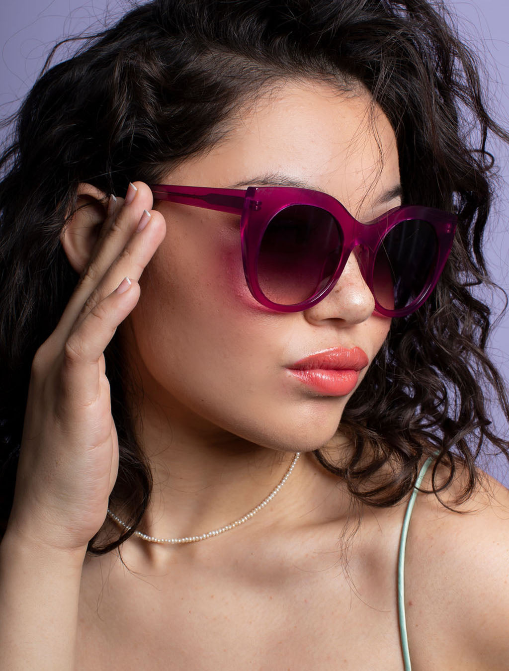 Magenta Pink Cat Eye Sunglasses — Zoe de Pass Lily