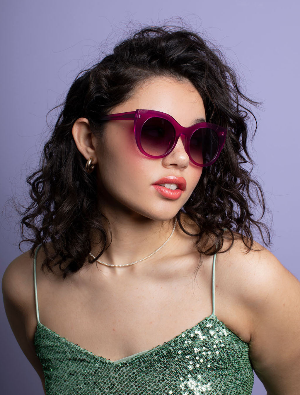 Magenta Pink Cat Eye Sunglasses — Zoe de Pass Lily