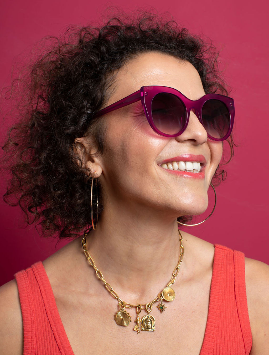 Magenta Pink Cat Eye Sunglasses — Zoe de Pass Lily