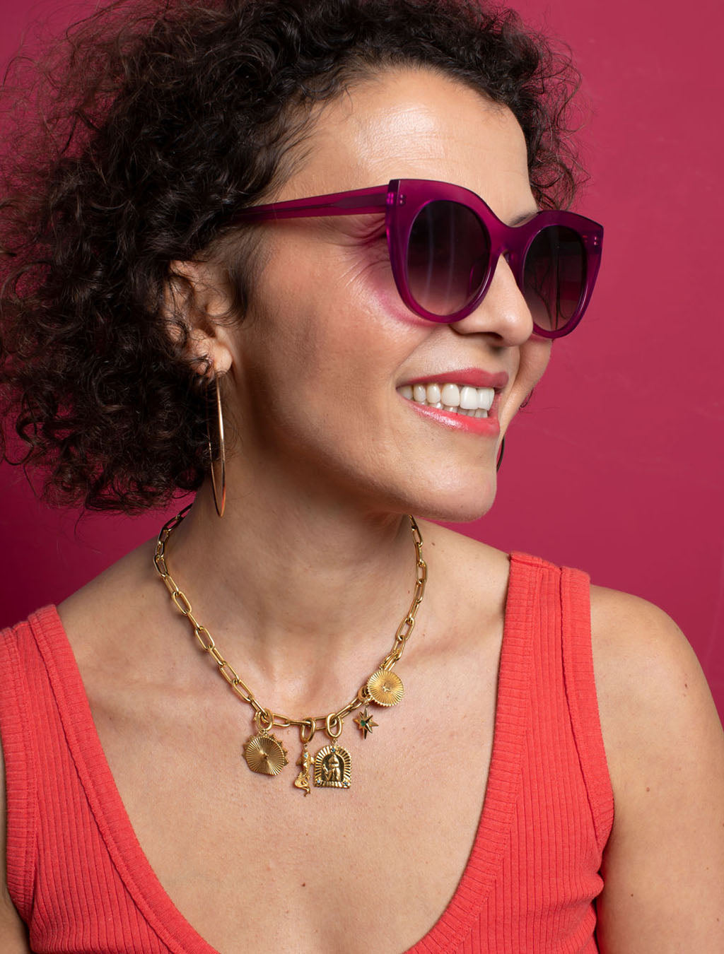 Magenta Pink Cat Eye Sunglasses — Zoe de Pass Lily