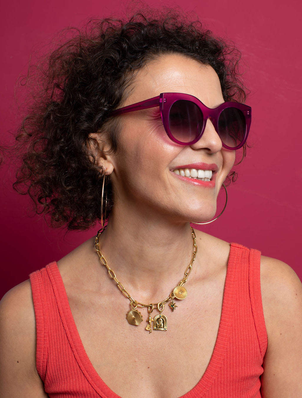 Magenta Pink Cat Eye Sunglasses — Zoe de Pass Lily