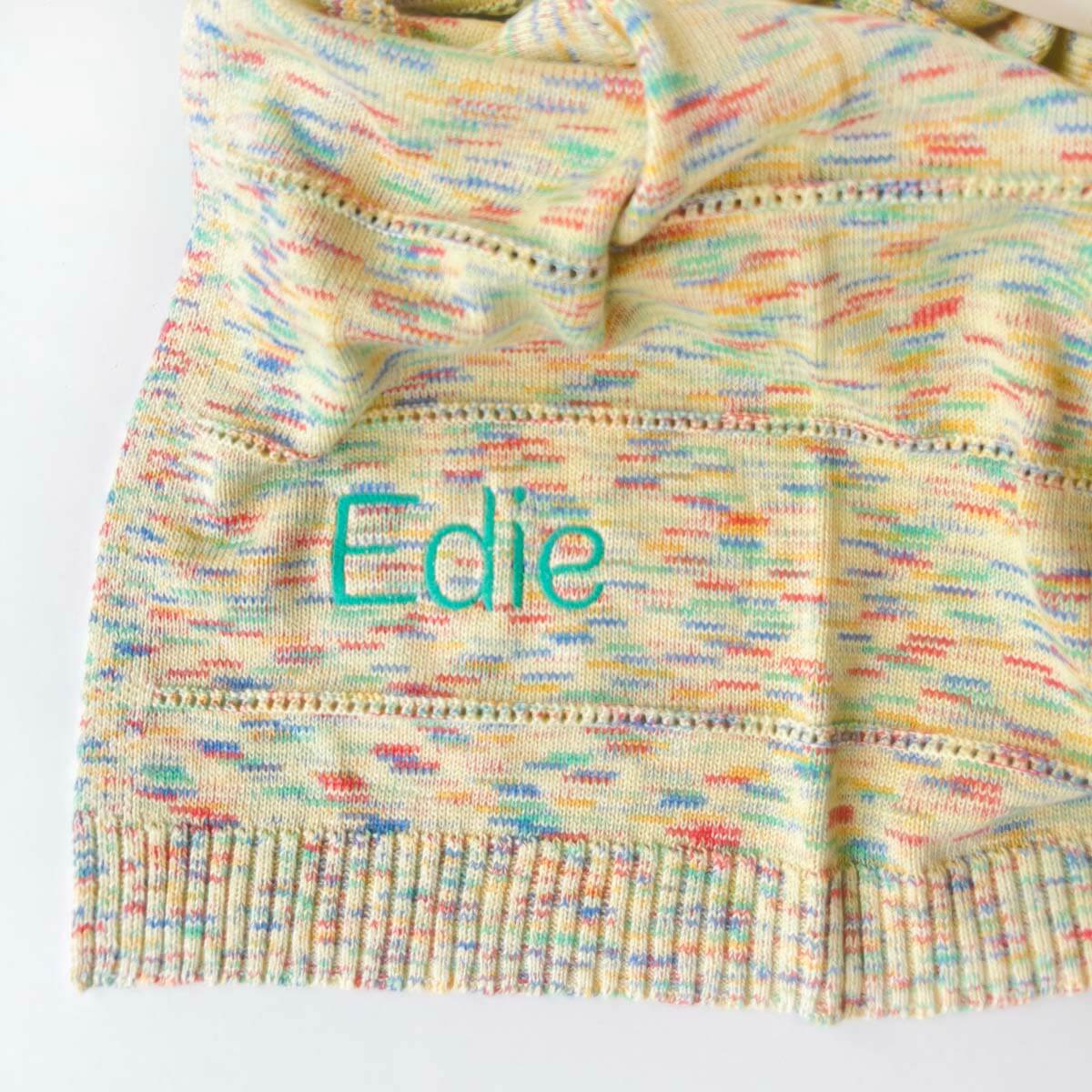 Personalised Knitted Baby Blanket, Space Dye - Merry - The bonniemob 