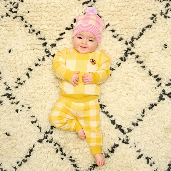 Monopoly Set - Yellow Check Jaquard Knit Sweater & Trouser Outfit - The bonniemob 