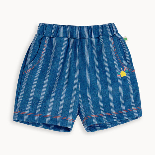 Denim Pinstripe Organic Cotton Baby & Kids Shorts