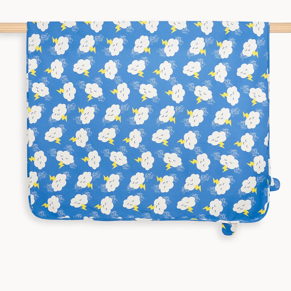 Checkers - Blue Cloud Blanket With Hood - The bonniemob 