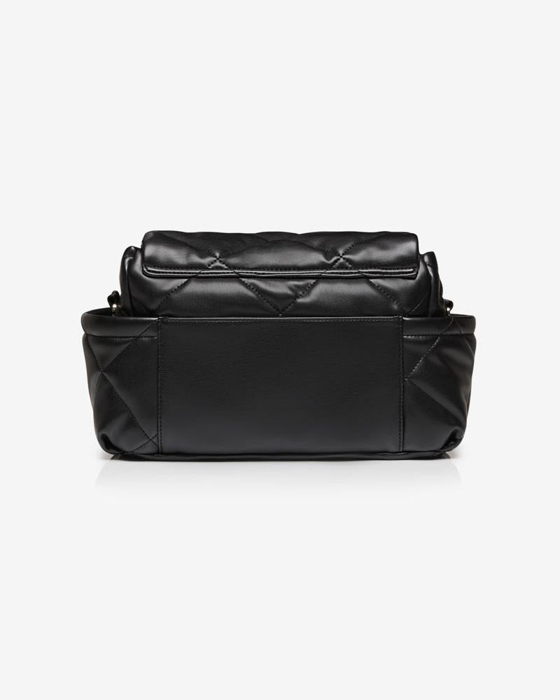 Nova Eco Compact Changing Bag Black Quilted Faux Leather