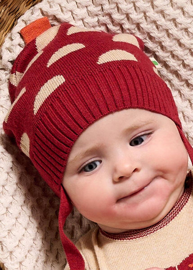BROWN KNITTED TOQUE IN COTTON CASHMERE, CHILD BROWN KNITTED TOQUE IN COTTON CASHMERE, CHILD
