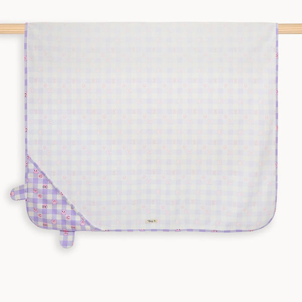 Checkers - Lilac Tiddlywink Blanket With Hood - The bonniemob 