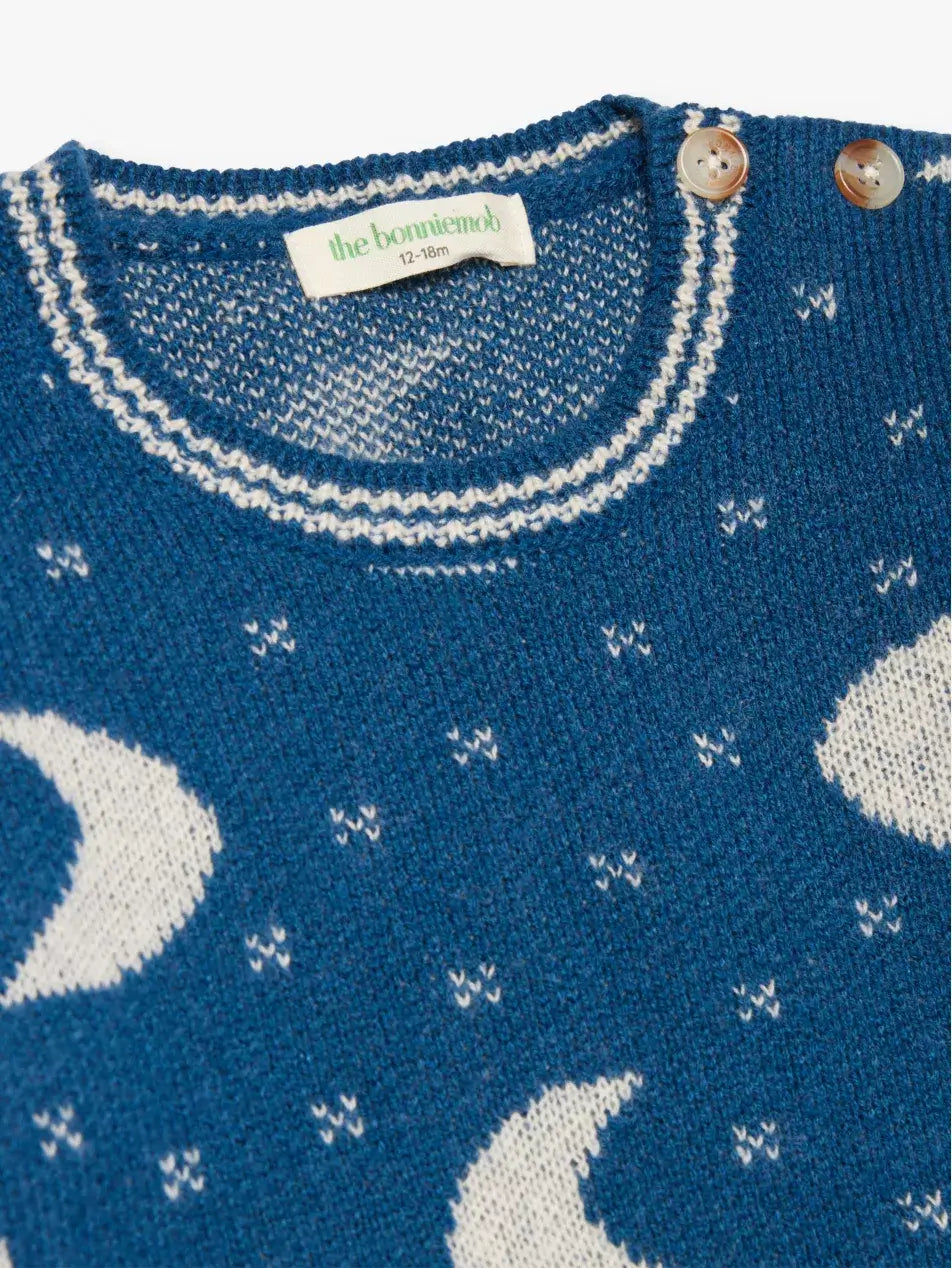 Twinkle AW24 SAMPLE - Navy Mix Moon Knit Sweater - The bonniemob 