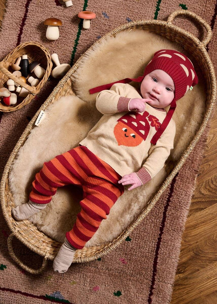 BROWN KNITTED TOQUE IN COTTON CASHMERE, CHILD BROWN KNITTED TOQUE IN COTTON CASHMERE, CHILD
