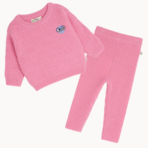 Refresher Set - Pink Chunky Checker Sweater & Legging Outfit - The bonniemob 