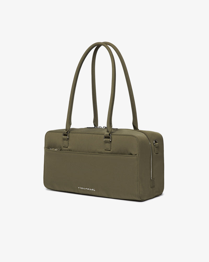 Riley Compact East-West Changing Bag Olive Woven