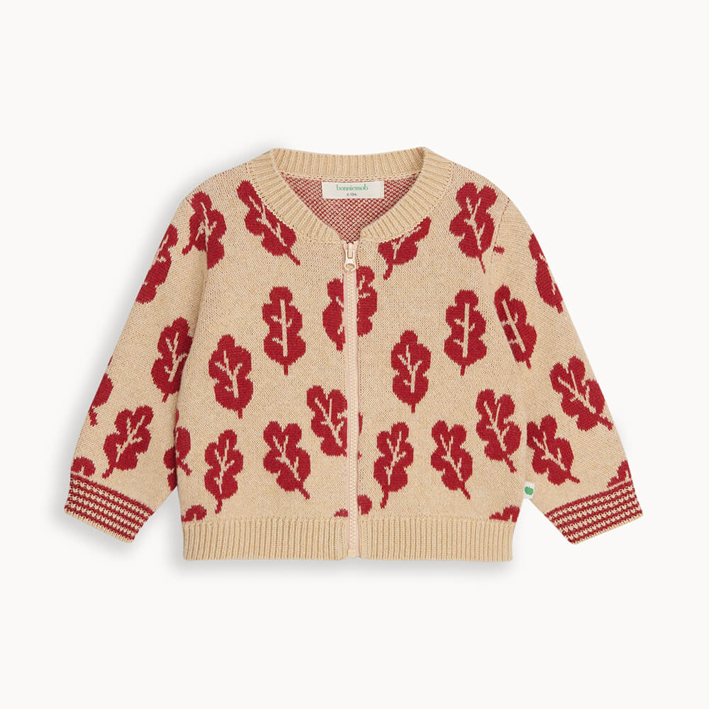 Rusty AW24 SAMPLE - Biscuit Acorn Knit Cardigan - The bonniemob 