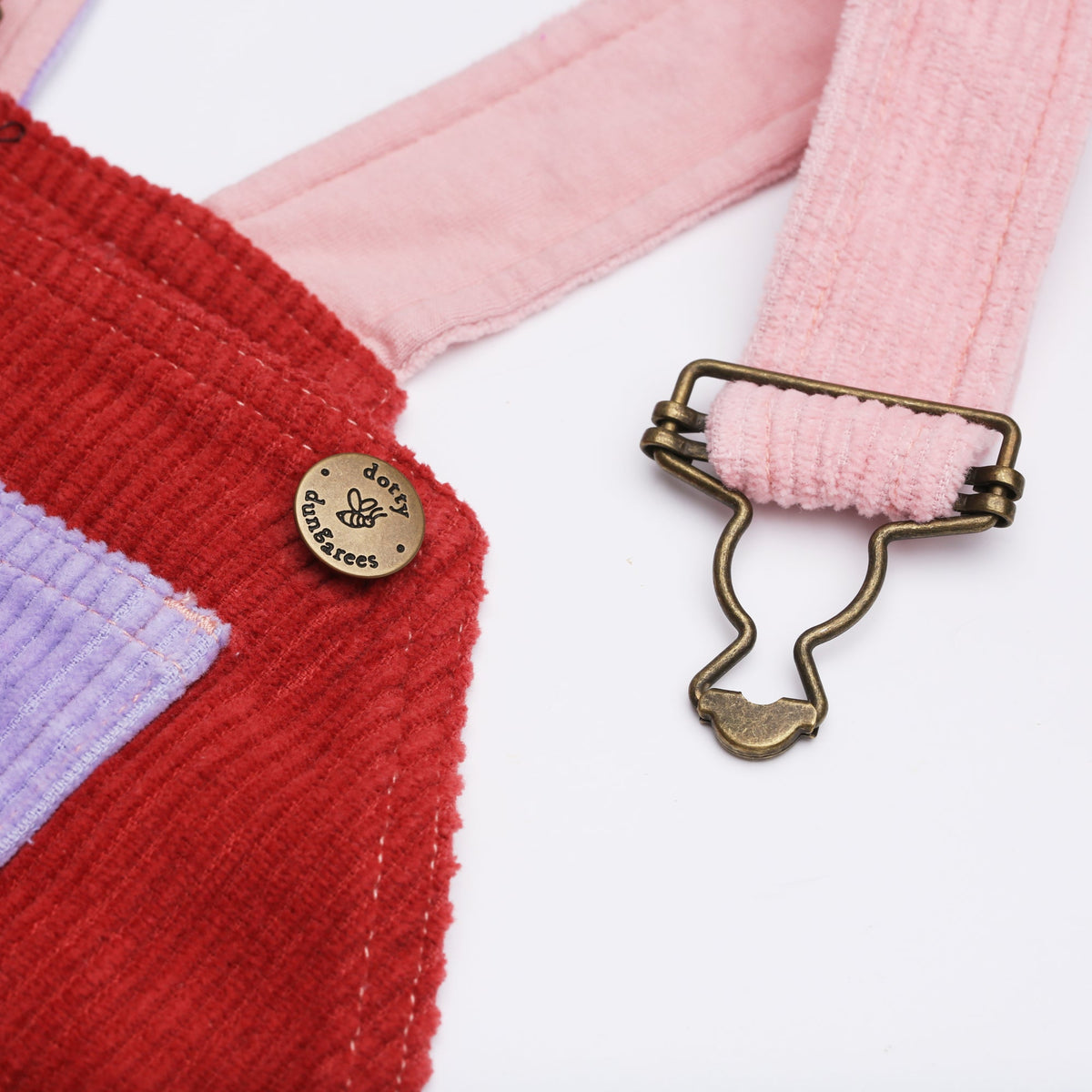 Rosebed Patchwork Chunky Cord Dungarees - The bonniemob 