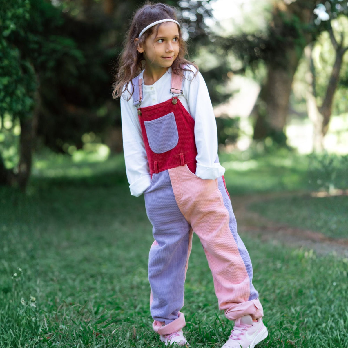 Rosebed Patchwork Chunky Cord Dungarees - The bonniemob 