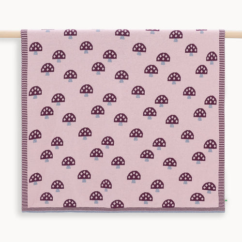 Scout AW24 SAMPLE - Dusty Pink Mushroom Knit Baby Blanket - The bonniemob 