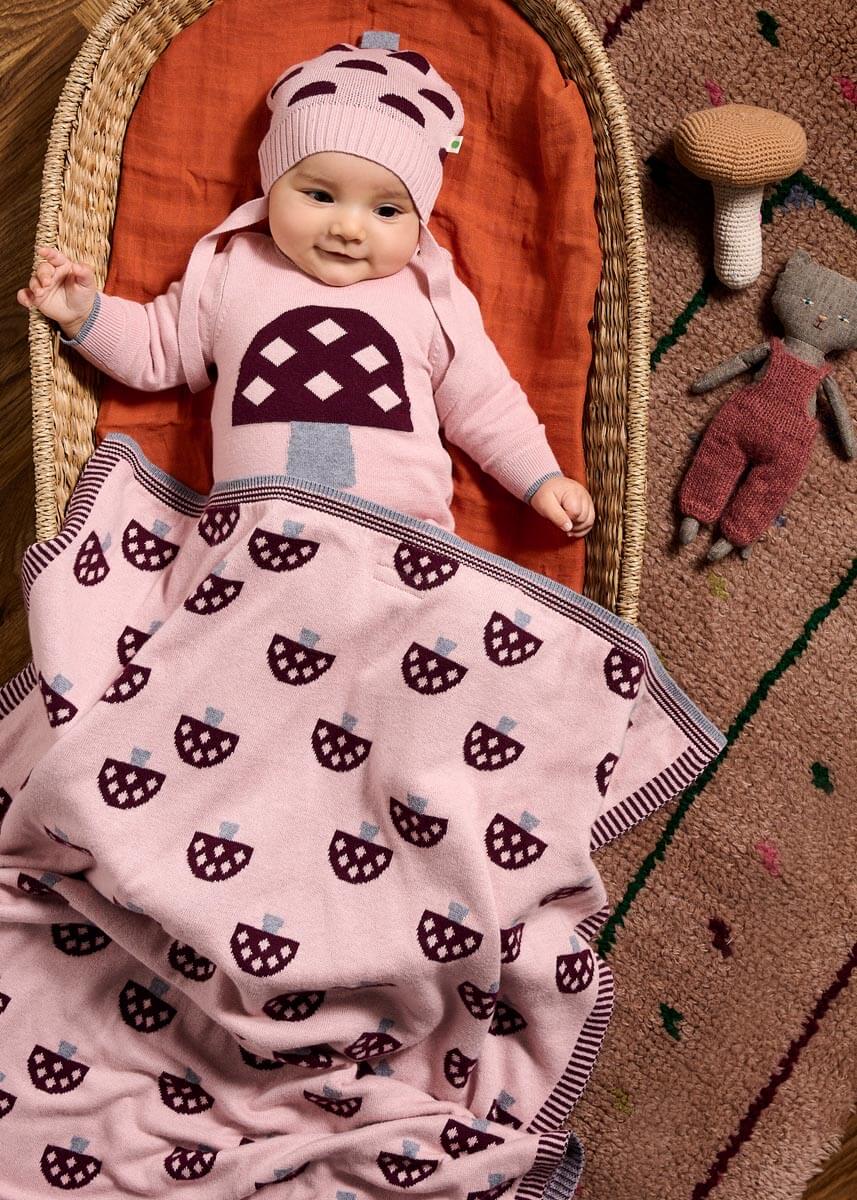 Sorrel AW24 SAMPLE - Dusty Pink Mushroom Knit Playsuit - The bonniemob 