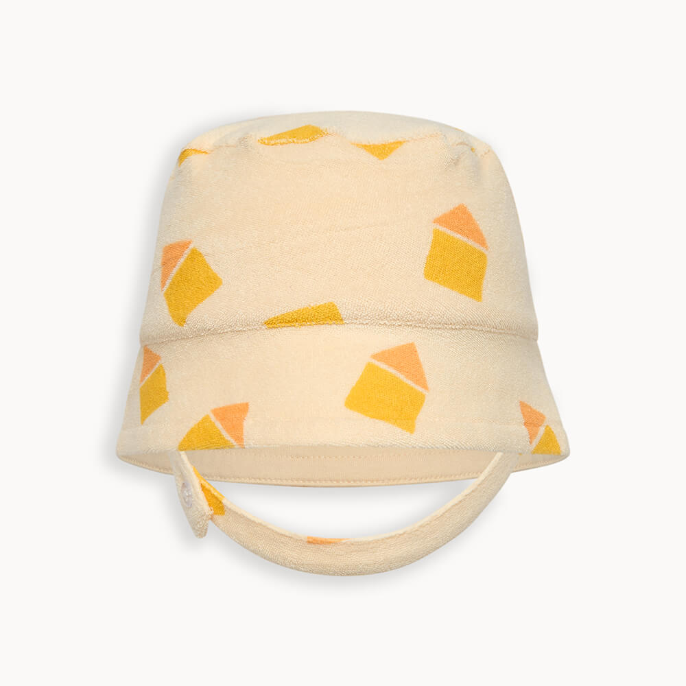 Skipper - Yellow Beach Hut Towelling Sun Hat - The bonniemob 