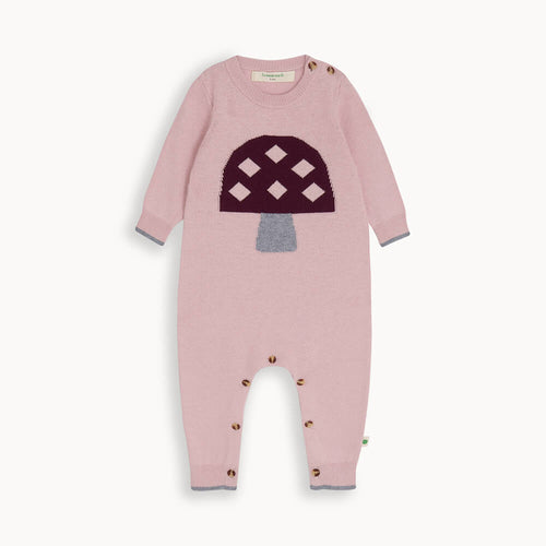 Sorrel AW24 SAMPLE - Dusty Pink Mushroom Knit Playsuit - The bonniemob 
