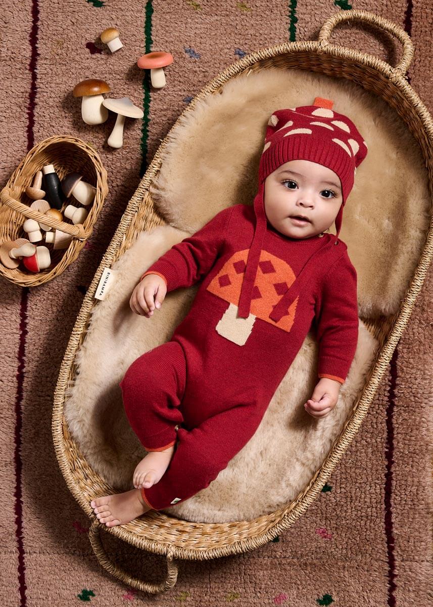 Sorrel AW24 SAMPLE - Rusty Mushroom Knit Playsuit - The bonniemob 