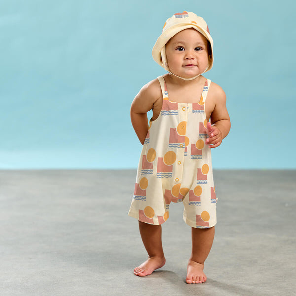 Sorrento - Sunset Jersey Baby & Kids Dungaree Jumpsuit - The bonniemob 