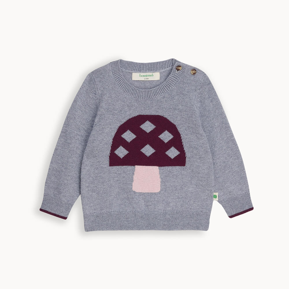 Sparrow -AW24 SAMPLE Grey Mushroom Knit Sweater - The bonniemob 