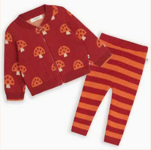 Shroom & Perry Set AW24 SAMPLE - Rusty Cardigan & Legging Set - The bonniemob 