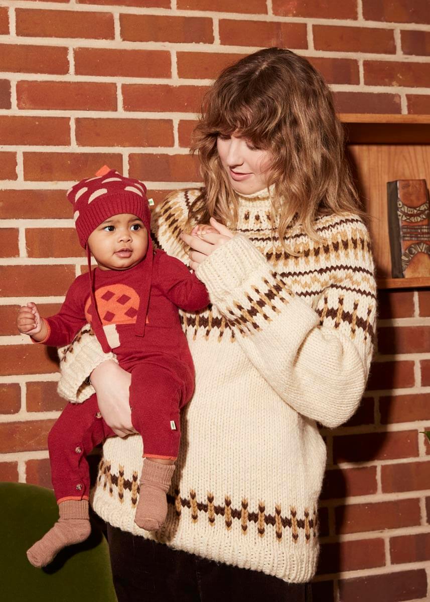 Sorrel AW24 SAMPLE - Rusty Mushroom Knit Playsuit - The bonniemob 
