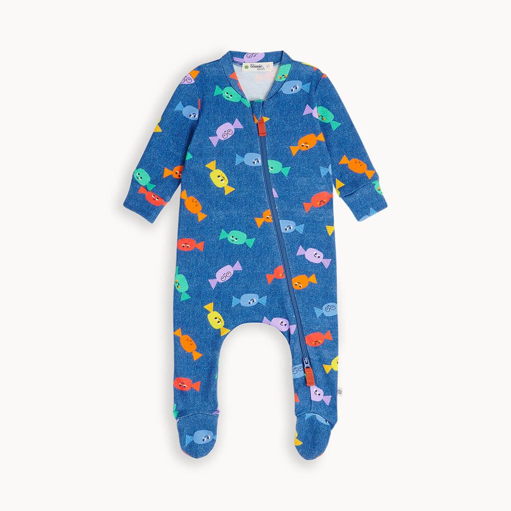 Polo - Denim Sweetie Zip Front Sleepsuit - The bonniemob 