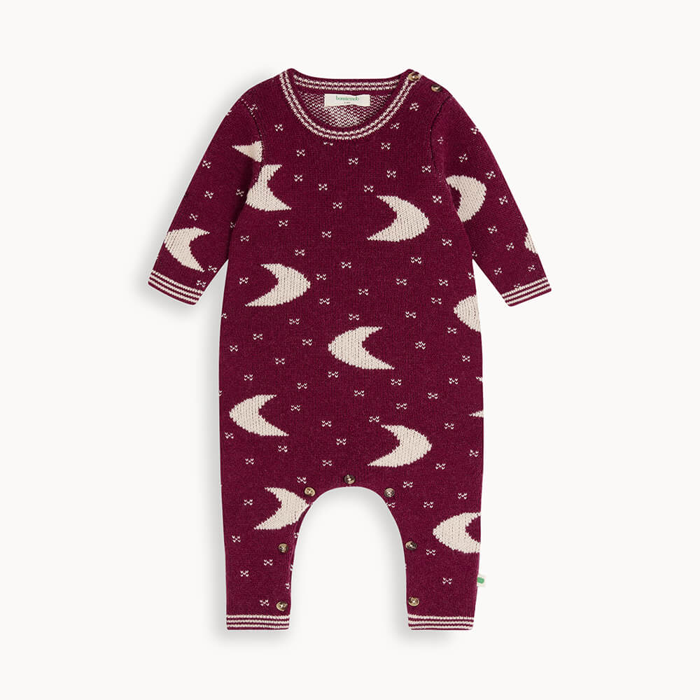 Twilight AW24 SAMPLE - Berry Mix Moon Knit Playsuit - The bonniemob 
