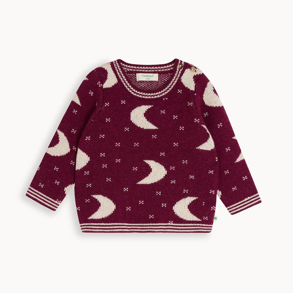 Twinkle AW24 SAMPLE - Berry Mix Moon Knit Sweater - The bonniemob 