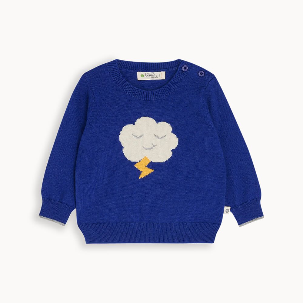 Flump - Blue Cloud Intarsia Sweater - The bonniemob 