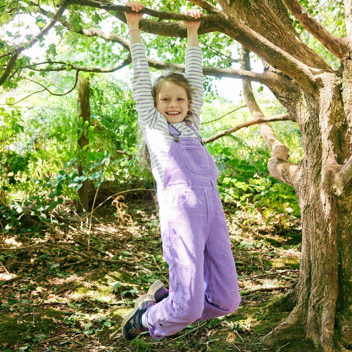 Violet Chunky Cord Dungarees - The bonniemob 