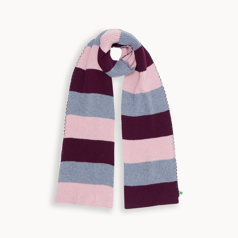 Willow AW24 SAMPLE - Dusty Pink Striped Knit Scarf - The bonniemob 