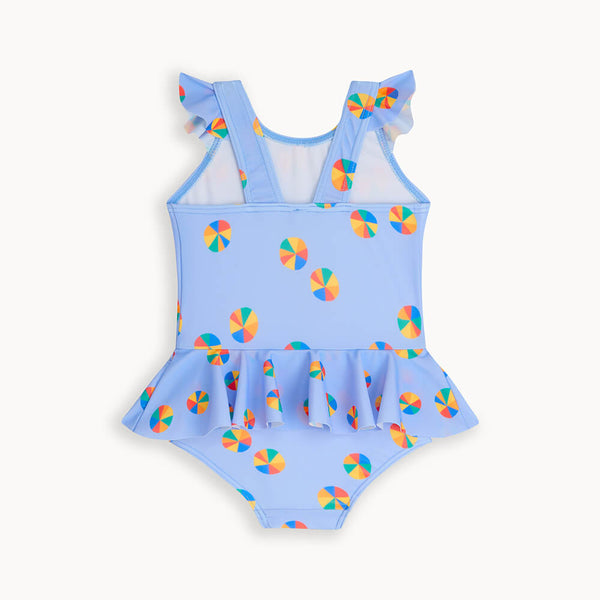 Winona - Rainbow Beachball Frill Swimsuit - The bonniemob 