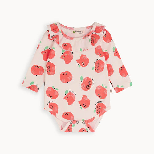 Butterscotch - Apple Long Sleeve Bodysuit With Frill - The bonniemob 